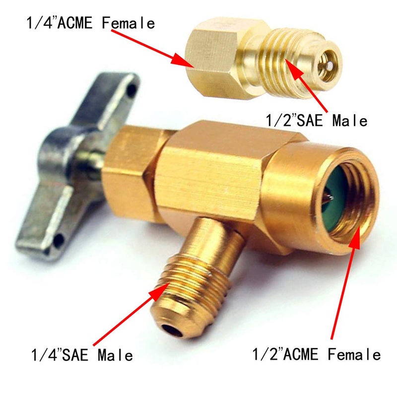 LIYYOO R134a Air Conditioner A/C Refill Refrigerant Dispensing Tap Valve Bottle Opener Adapter Refueling Conditioning Kit Fit for Home Air Conditioning Automotive Air Conditioning Refrigerant Charging - Image 3